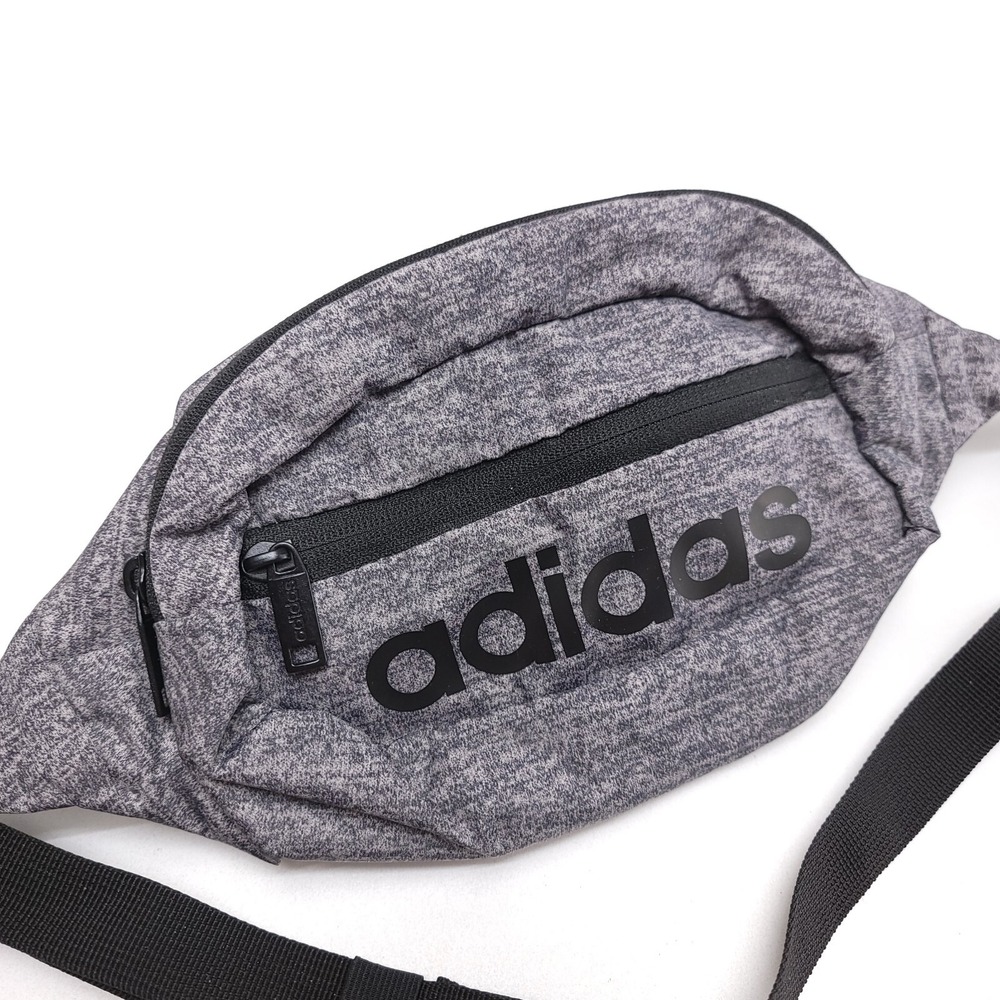 Adidas Originals Fanny Pack Unisex Grey Waist Belt Crossbody 2 Pocket - Picture 2 of 4